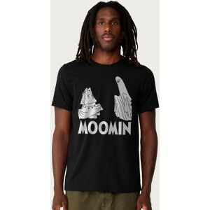 Moomin Men's troll In Costume Scared By Ghost T-Shirt in Black Size: XL Black XL Moomin Men's troll In Costume Scared By Ghost T-Shirt in Black Size: XL Black XL