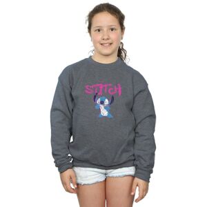 Disney Girl's Lilo & Stitch Graffiti Sweatshirt in Dark Grey Size: 7-8 Years Dark Grey 7-8 Years Disney Girl's Lilo & Stitch Graffiti Sweatshirt in Dark Grey Size: 7-8 Years Dark Grey 7-8 Years