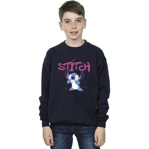 Disney Boy's Lilo & Stitch Graffiti Sweatshirt in Navy Size: 7-8 Years Navy 7-8 Years Disney Boy's Lilo & Stitch Graffiti Sweatshirt in Navy Size: 7-8 Years Navy 7-8 Years