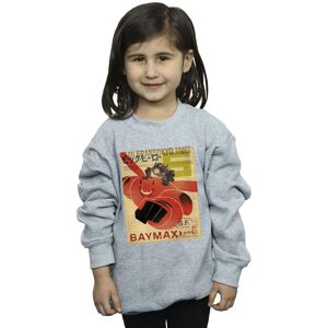 Disney Girl's Big Hero 6 Baymax Flying Baymax Newspaper Sweatshirt in Grey Size: 7-8 Years Grey 7-8 Years Disney Girl's Big Hero 6 Baymax Flying Baymax Newspaper Sweatshirt in Grey Size: 7-8 Years Grey 7-8 Years