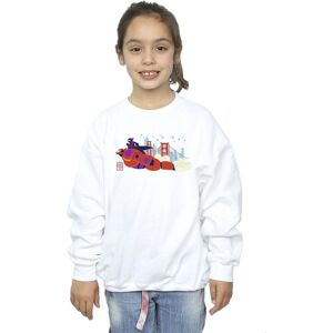 Disney Girl's Big Hero 6 Baymax Hiro Bridge Sweatshirt in White Size: 7-8 Years White 7-8 Years Disney Girl's Big Hero 6 Baymax Hiro Bridge Sweatshirt in White Size: 7-8 Years White 7-8 Years