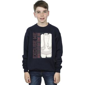 Disney Boy's Big Hero 6 Baymax Excuse Me Some Air Sweatshirt in Navy Size: 9 Years Navy 9 Years Disney Boy's Big Hero 6 Baymax Excuse Me Some Air Sweatshirt in Navy Size: 9 Years Navy 9 Years
