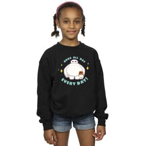 Disney Girl's Big Hero 6 Baymax Hugs Everyday Sweatshirt in Black Size: 5-6 Years Black 5-6 Years Disney Girl's Big Hero 6 Baymax Hugs Everyday Sweatshirt in Black Size: 5-6 Years Black 5-6 Years