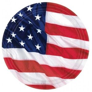 Amscan Paper American Flag Disposable Plates (Pack of 10) in Red Red Amscan Paper American Flag Disposable Plates (Pack of 10) in Red Red