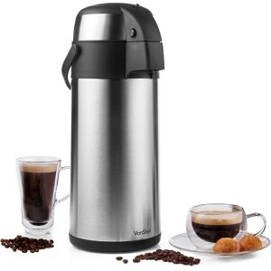 VonShef Double-Wall Insulated with Safety Lock & Handle Vacuum Airpot in Metallic Silver Size: Medium Metallic Silver Medium VonShef Double-Wall Insulated with Safety Lock & Handle Vacuum Airpot in Metallic Silver Size: Medium Metallic Silver Medium