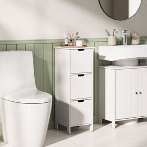 VonHaus Holbrook 3 Drawer Freestanding Bathroom Storage Drawers in White White VonHaus Holbrook 3 Drawer Freestanding Bathroom Storage Drawers in White White