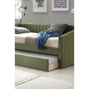 Time4sleep Sanderson Olive Green Upholstered Day Bed Including Underbed Size: Single Olive Single Time4sleep Sanderson Olive Green Upholstered Day Bed Including Underbed Size: Single Olive Single
