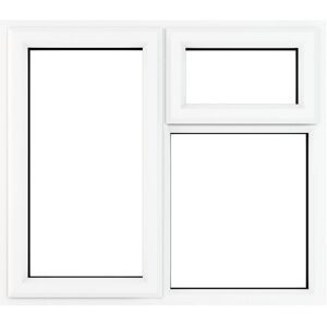 Crystal Direct Left Hand Side Hung Next to a Top Opener Window Clear Glass in White Size: 1190mm x 1115mm White 1190mm x 1115mm Crystal Direct Left Hand Side Hung Next to a Top Opener Window Clear Glass in White Size: 1190mm x 1115mm White 1190mm x 1115mm