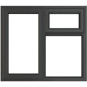 Crystal Direct Left Hand Side Hung Next to a Top Opener Window Clear Glass in Dark Grey Size: 1190mm x 1040mm Dark Grey 1190mm x 1040mm Crystal Direct Left Hand Side Hung Next to a Top Opener Window Clear Glass in Dark Grey Size: 1190mm x 1040mm Dark Grey 1190mm x 1040mm