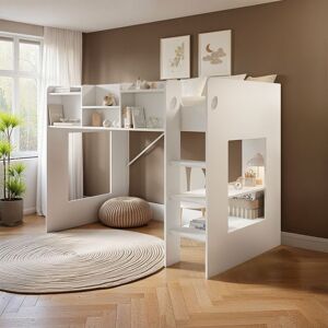 Flair Wizard Mid High Sleeper Bed in White Size: Single White Single Flair Wizard Mid High Sleeper Bed in White Size: Single White Single