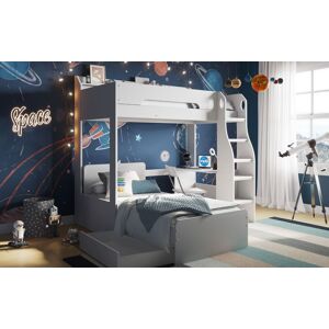 Flair Cosmic L Shaped Bunk Bed in White Size: Single White Single Flair Cosmic L Shaped Bunk Bed in White Size: Single White Single
