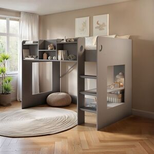 Flair Wizard Mid High Sleeper Bed in Grey Size: Single Grey Single Flair Wizard Mid High Sleeper Bed in Grey Size: Single Grey Single