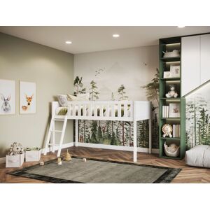 Flair Bea Mid Sleeper Cabin Bed in White Size: Single White Single Flair Bea Mid Sleeper Cabin Bed in White Size: Single White Single