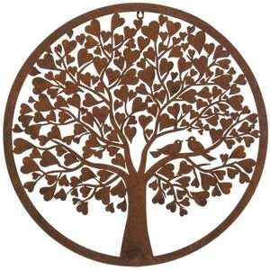 Inspirational Gifting Heart Leaf Tree Wall Screen With a Pair of Love Birds 60cm Diameter in Brown Brown Inspirational Gifting Heart Leaf Tree Wall Screen With a Pair of Love Birds 60cm Diameter in Brown Brown
