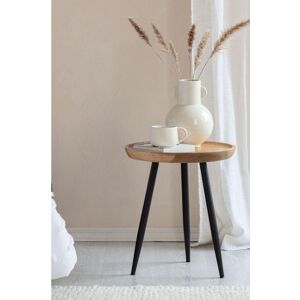 MH London 'Chervey' Round Side Table Solid Wood Bedside Table for Living Room & Bedroom - Small in Natural Natural MH London 'Chervey' Round Side Table Solid Wood Bedside Table for Living Room & Bedroom - Small in Natural Natural