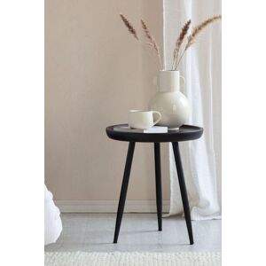 MH London 'Chervey' Round Side Table Solid Wood Bedside Table for Living Room & Bedroom - Small in Black Black MH London 'Chervey' Round Side Table Solid Wood Bedside Table for Living Room & Bedroom - Small in Black Black