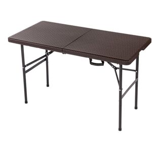 Oypla 4ft Folding Outdoor Rattan Trestle Table in Dark Brown Dark Brown Oypla 4ft Folding Outdoor Rattan Trestle Table in Dark Brown Dark Brown
