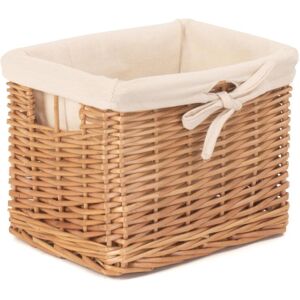 Red Hamper Wicker Small Deep Storage Basket with Cotton Lining in Brown Brown Red Hamper Wicker Small Deep Storage Basket with Cotton Lining in Brown Brown