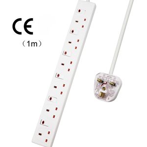 ExtraStar 6 Way Socket 13A, 1M, with Indicator Light, Individual Switches, Surge Protection in White White ExtraStar 6 Way Socket 13A, 1M, with Indicator Light, Individual Switches, Surge Protection in White White