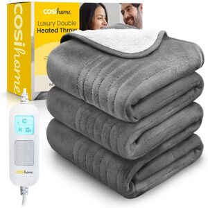 Cosi Home Fleece & Sherpa Electric Heated Throw in Grey Size: Single Grey Single Cosi Home Fleece & Sherpa Electric Heated Throw in Grey Size: Single Grey Single