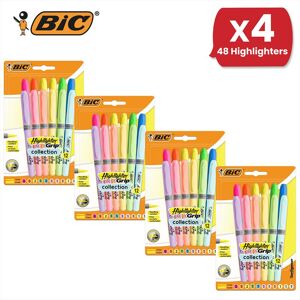 Bic Highlighter Grip Assorted PK12 - 4 Packs Multicolor Bic Highlighter Grip Assorted PK12 - 4 Packs Multicolor