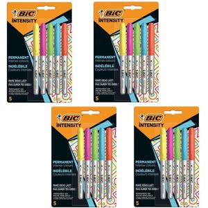 Bic 4 x Permanent Markers Fine Colour Intense Assorted Multicolor Bic 4 x Permanent Markers Fine Colour Intense Assorted Multicolor