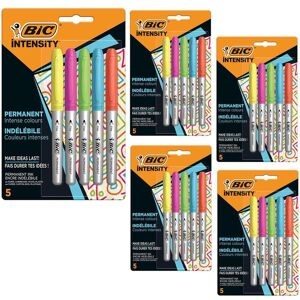 Bic 5 x Permanent Markers Fine Colour Intense Assorted Multicolor Bic 5 x Permanent Markers Fine Colour Intense Assorted Multicolor