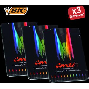 Bic Conte Colouring Pencils - Wood Free Colouring Pencils - Easy To Sharpen - Tin of 123 Packs Multicolor Bic Conte Colouring Pencils - Wood Free Colouring Pencils - Easy To Sharpen - Tin of 123 Packs Multicolor