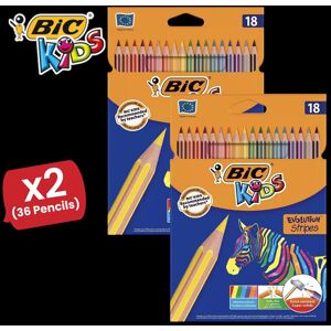 Bic Kids Evolution Stripes Colouring Pencils Assorted - 2 Packs Multicolor Bic Kids Evolution Stripes Colouring Pencils Assorted - 2 Packs Multicolor