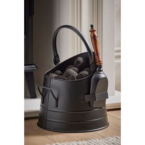 Dibor Fireside Black Coal, Log Storage & Kindling Bucket with Shovel H27 x W26cm Black Dibor Fireside Black Coal, Log Storage & Kindling Bucket with Shovel H27 x W26cm Black