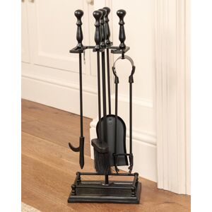 Dibor Gallery Cast Iron 5pc Fireplace Tools Companion Set H57 x W20 x D18cm in Black Black Dibor Gallery Cast Iron 5pc Fireplace Tools Companion Set H57 x W20 x D18cm in Black Black
