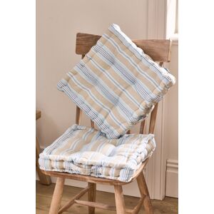 Dibor Set of 2 Blue Striped Chair Seat Pad Garden Box Cushions W40 x L40cm Size: 40 cm x 40 cm Blue 40 cm x 40 cm Dibor Set of 2 Blue Striped Chair Seat Pad Garden Box Cushions W40 x L40cm Size: 40 cm x 40 cm Blue 40 cm x 40 cm
