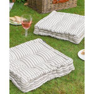 Dibor Set of 2 Grey Striped Box Outdoor Garden Chair Seat Pad Cushions L40cm x W40cm Size: 40 cm x 40 cm Grey 40 cm x 40 cm Dibor Set of 2 Grey Striped Box Outdoor Garden Chair Seat Pad Cushions L40cm x W40cm Size: 40 cm x 40 cm Grey 40 cm x 40 cm