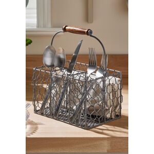 Dibor Grey Farmhouse Chicken Wire Kitchen Storage Cutlery Caddy Gift Idea Size: Medium Grey M Dibor Grey Farmhouse Chicken Wire Kitchen Storage Cutlery Caddy Gift Idea Size: Medium Grey M