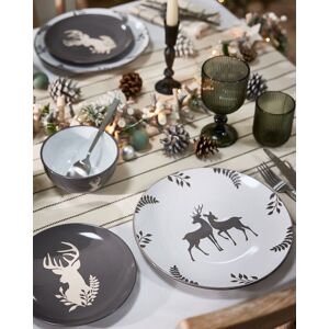 Dibor 12 Piece Grey Stag Plates & Bowls Reindeer Christmas Dinner Set 4 Person Christmas Crockery Set Size: 12 Pack Grey 12 Pack Dibor 12 Piece Grey Stag Plates & Bowls Reindeer Christmas Dinner Set 4 Person Christmas Crockery Set Size: 12 Pack Grey 12 Pack