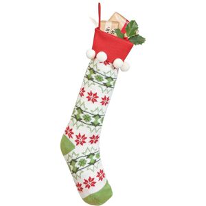 Dibor Set of 2 Knitted White Fair Isle Pompom Xmas Gift Christmas Stockings Size: 2 Pack White 2 Pack Dibor Set of 2 Knitted White Fair Isle Pompom Xmas Gift Christmas Stockings Size: 2 Pack White 2 Pack