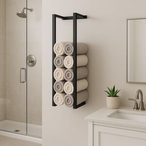 House of Home Wall Mounted Black Stainless Steel Double Bar Towel Rail 70cm Black House of Home Wall Mounted Black Stainless Steel Double Bar Towel Rail 70cm Black