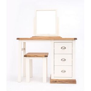 Cabinet Bits Tropea 3 Drawer Dressing Table Set Chrome Cup Handle in Off-White Off-White Cabinet Bits Tropea 3 Drawer Dressing Table Set Chrome Cup Handle in Off-White Off-White