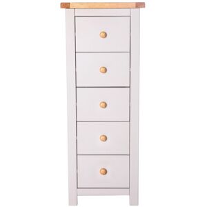 Cabinet Bits Argenta 5 Drawer Narrow Chest of Drawers Wood Knob in Light Grey Light Grey Cabinet Bits Argenta 5 Drawer Narrow Chest of Drawers Wood Knob in Light Grey Light Grey