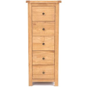 Cabinet Bits Lugo 5 Drawer Narrow Chest of Drawers Brass Knob in Light Brown Light Brown Cabinet Bits Lugo 5 Drawer Narrow Chest of Drawers Brass Knob in Light Brown Light Brown