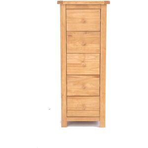 Cabinet Bits Lugo 5 Drawer Narrow Chest of Drawers Wood Knob in Light Brown Light Brown Cabinet Bits Lugo 5 Drawer Narrow Chest of Drawers Wood Knob in Light Brown Light Brown