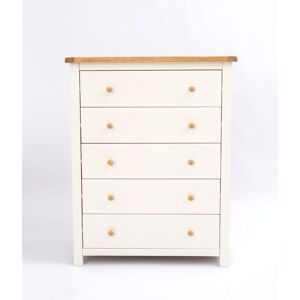 Cabinet Bits Maggiori 5 Drawer Chest of Drawers Wood Knob in Off-White Off-White Cabinet Bits Maggiori 5 Drawer Chest of Drawers Wood Knob in Off-White Off-White