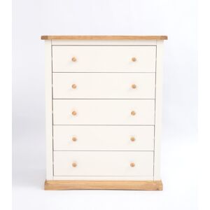 Cabinet Bits Trevi 5 Drawer Chest of Drawers Wood Knob in Off-White Off-White Cabinet Bits Trevi 5 Drawer Chest of Drawers Wood Knob in Off-White Off-White