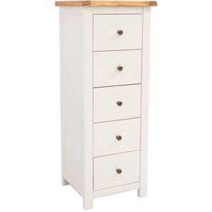 Cabinet Bits Maggiori 5 Drawer Narrow Chest of Drawers Brass Knob in Off-White Off-White Cabinet Bits Maggiori 5 Drawer Narrow Chest of Drawers Brass Knob in Off-White Off-White