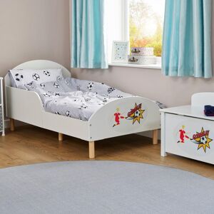Liberty House Toys Football Theme Toddler Bed in White White Liberty House Toys Football Theme Toddler Bed in White White