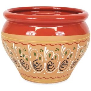 Verano Spanish Ceramics Inca Hand Painted Outdoor Garden Patio Terrace Bola Plant Pot (D) 25cm in Red Red Verano Spanish Ceramics Inca Hand Painted Outdoor Garden Patio Terrace Bola Plant Pot (D) 25cm in Red Red