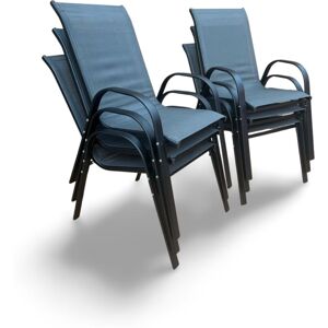 Outdoor Living Grey Stacking Garden Dining Chairs - 6 Chairs Grey Outdoor Living Grey Stacking Garden Dining Chairs - 6 Chairs Grey