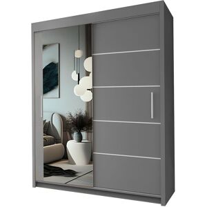 Interior Emporium Ltd IE Lyon Sliding Door Bedroom Wardrobe with LED Light - Wardrobe for You - Wardrobes with LED Light ( Grey, 180 cm ) in Grey Grey Interior Emporium Ltd IE Lyon Sliding Door Bedroom Wardrobe with LED Light - Wardrobe for You - Wardrobes with LED Light ( Grey, 180 cm ) in Grey Grey