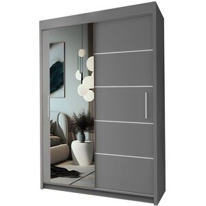 Interior Emporium Ltd IE Lyon Sliding Door Bedroom Wardrobe with LED Light - Wardrobe for You - Wardrobes with LED Light ( Grey, 150 cm ) in Grey Grey Interior Emporium Ltd IE Lyon Sliding Door Bedroom Wardrobe with LED Light - Wardrobe for You - Wardrobes with LED Light ( Grey, 150 cm ) in Grey Grey