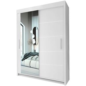 Interior Emporium Ltd IE Lyon Sliding Door Bedroom Wardrobe with LED Light - Wardrobe for You - Wardrobes with LED Light ( White, 150 cm ) in White White Interior Emporium Ltd IE Lyon Sliding Door Bedroom Wardrobe with LED Light - Wardrobe for You - Wardrobes with LED Light ( White, 150 cm ) in White White